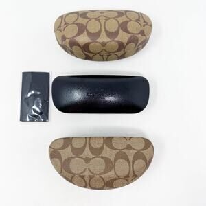 Coach Bundle of 3 Hard Side Sunglass Cases EUC Hinge Closure C Logo Print